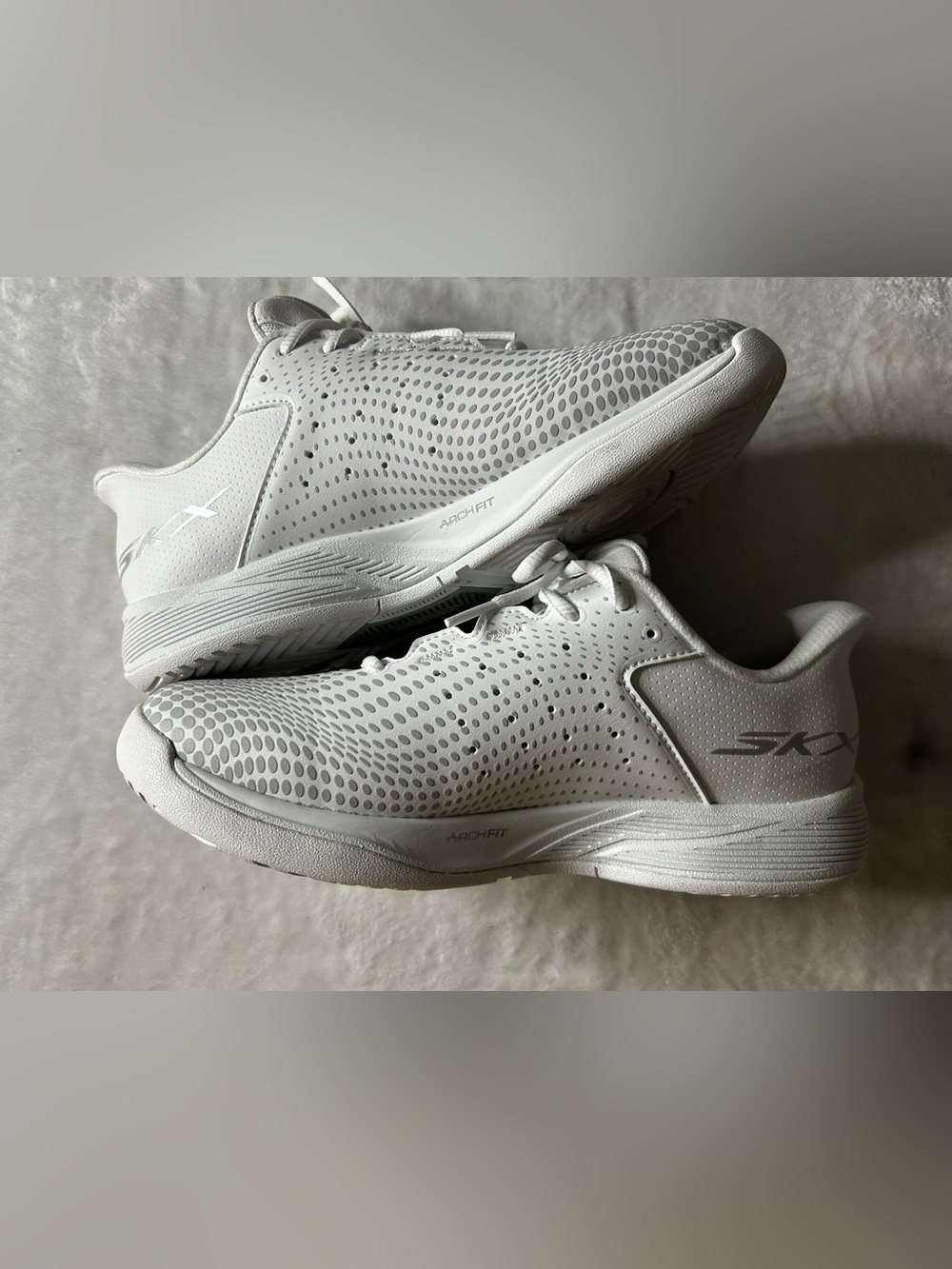 New Skechers Slip-Ins Relaxed Fit Viper Court Reload Women's Sz 8 White Sneakers